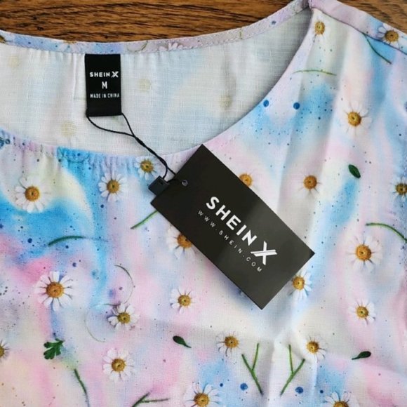 NWT PHOZOHO Floral Print Top Without Tee - Picture 9 of 9